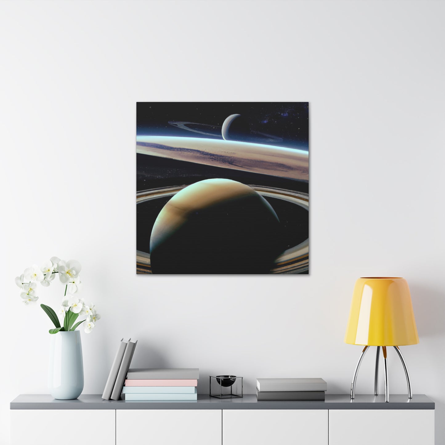 Stellar Planetscape: Realistic Canvas Art