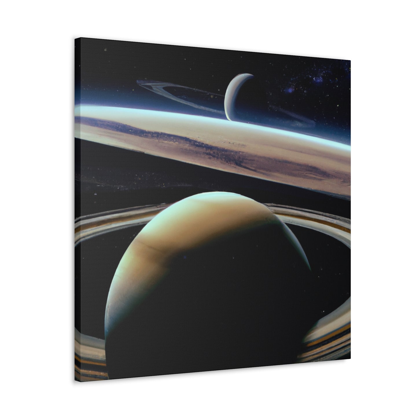 Stellar Planetscape: Realistic Canvas Art