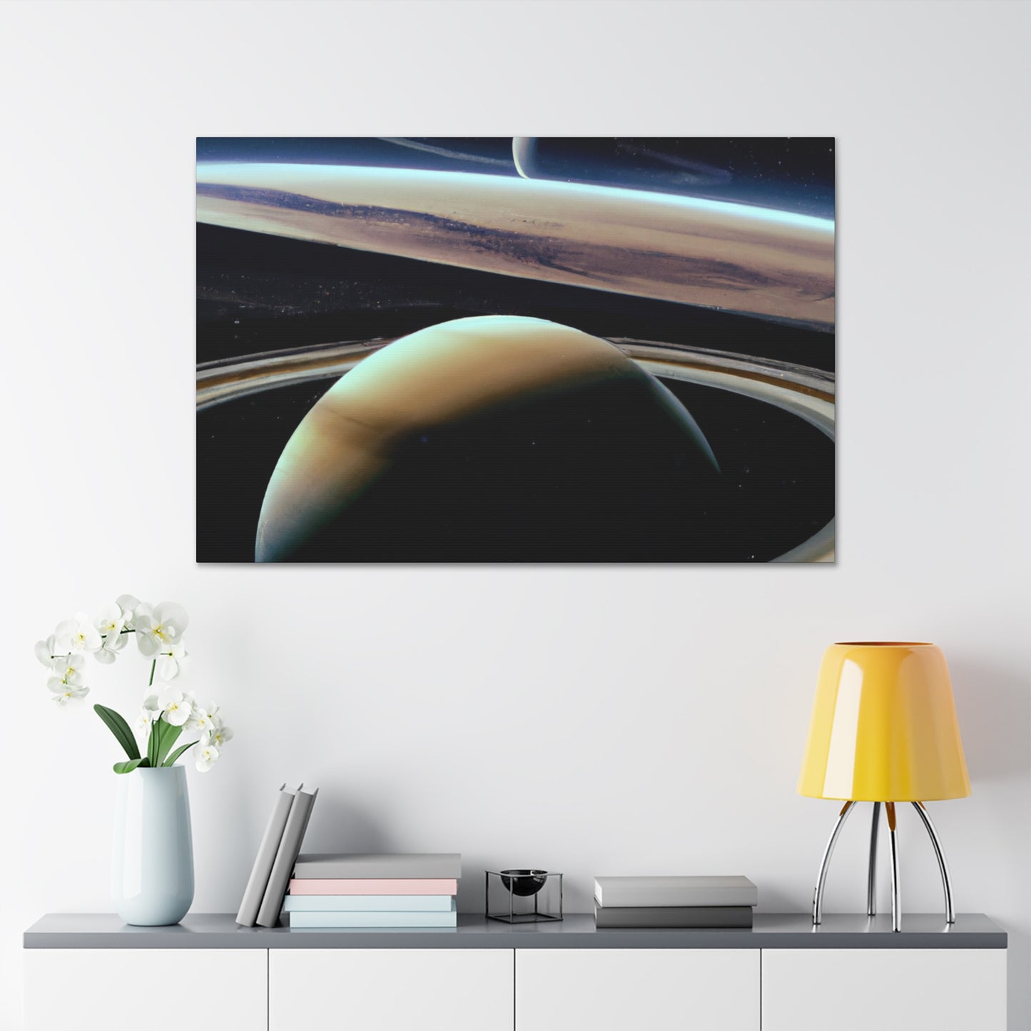 Stellar Planetscape: Realistic Canvas Art